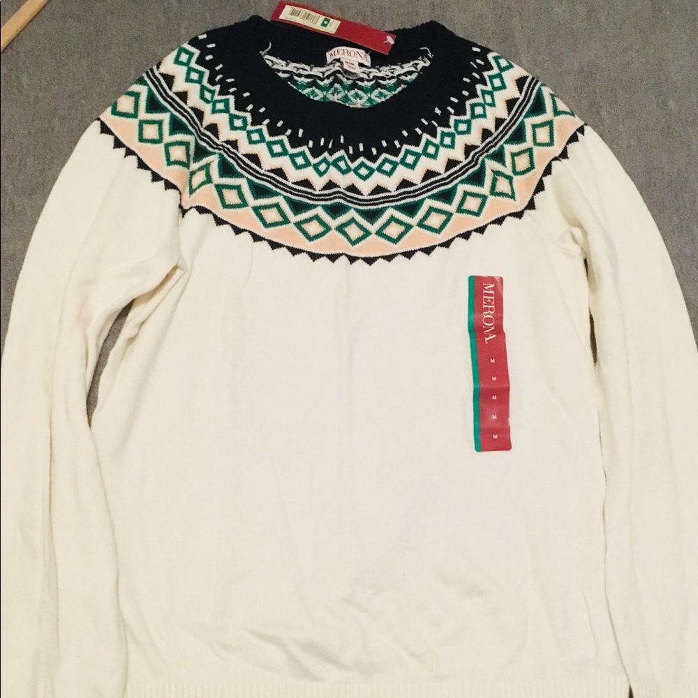 Merona NWT Fair Isle cream sweater